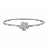 Jewelmi Custom 14k White Gold Diamond Bangle Bracelet photo