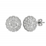 Jewelmi Custom 14k White Gold Diamond Earrings photo