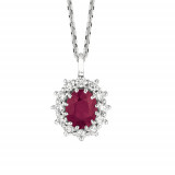Jewelmi Custom 14k White Gold Ruby Diamond Necklace photo