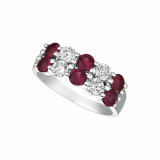 Jewelmi Custom 14k White Gold Ruby Diamond Ring photo