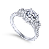 Gabriel & Co. 14k White Gold Entwined Halo Engagement Ring - ER12810R4W44JJ photo 3