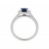 Jewelmi Custom 14k White Gold Sapphire Diamond Engagement Ring photo 2