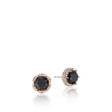 Tacori Sterling Silver and 18k Rose Gold Crescent Crown Gemstone Stud Earring - SE105P19 photo