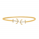 Jewelmi Custom 14k Yellow Gold Diamond Bangle Bracelet photo