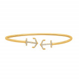 Jewelmi Custom 14k Yellow Gold Diamond Bangle Bracelet photo