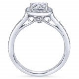 Gabriel & Co. 14k White Gold Victorian Halo Engagement Ring - ER10694W44JJ photo 2