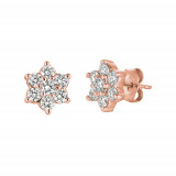 Jewelmi Custom 14k Rose Gold Diamond Earrings photo