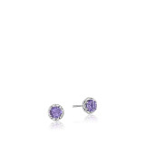 Tacori Sterling Silver Crescent Crown Gemstone Stud Earring - SE24001 photo