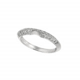 Jewelmi Custom 14k White Gold Curved Diamond Wedding Band photo