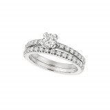 Jewelmi Custom 14k White Gold Straight Diamond Engagement Ring photo