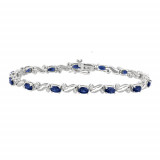 Jewelmi Custom 14k White Gold Diamond Sapphire Bracelet photo