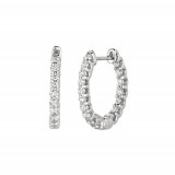 Jewelmi Custom 14k White Gold Diamond Hoop Earrings photo