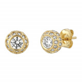 Jewelmi Custom 14k Yellow Gold Diamond Earrings photo