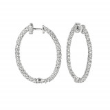 Jewelmi Custom 14k White Gold Diamond Hoop Earrings photo