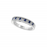 Jewelmi Custom 14k White Gold Sapphire Diamond Stackable Ring photo