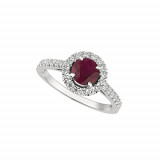 Jewelmi Custom 14k White Gold Ruby Diamond Engagement Ring photo
