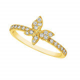 Jewelmi Custom 14k Yellow Gold Diamond Butterfly Ring photo