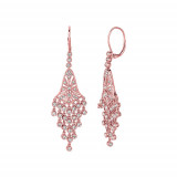 Jewelmi Custom 14k Rose Gold Diamond Chandelier Earrings photo