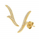 Jewelmi Custom 14k Yellow Gold Diamond Earrings photo