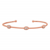 Jewelmi Custom 14k Rose Gold Diamond Bangle Bracelet photo