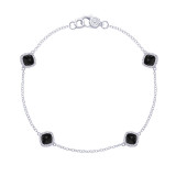 Tacori Sterling Silver Crescent Embrace Gemstone Women's Bracelet - SB22819 photo