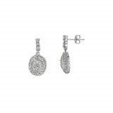 Jewelmi Custom 14k White Gold Diamond Drop Earrings photo