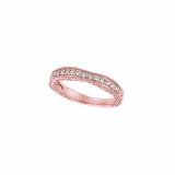 Jewelmi Custom 14k Rose Gold Curved Diamond Wedding Band photo