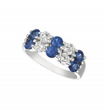 Jewelmi Custom 14k White Gold Sapphire Diamond Ring photo