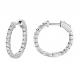 Jewelmi Custom 14k White Gold Diamond Hoop Earrings photo