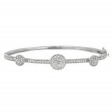 Jewelmi Custom 14k White Gold Diamond Bangle Bracelet photo