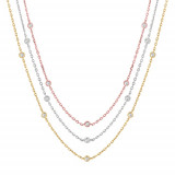 Jewelmi Custom 14k Tri Tone Gold Diamond Necklace photo