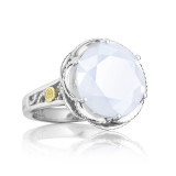 Tacori Sterling Silver Crescent Crown Gemstone Men's Ring - SR12303 photo
