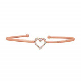 Jewelmi Custom 14k Rose Gold Diamond Bangle Bracelet photo