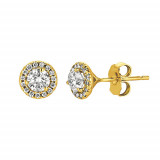 Jewelmi Custom 14k Yellow Gold Diamond Earrings photo