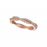 Jewelmi Custom 14k Rose Gold Twist Diamond Wedding Band photo