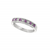 Jewelmi Custom 14k White Gold Sapphire Diamond Stackable Ring photo