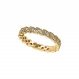 Jewelmi Custom 14k Yellow Gold Carved Diamond Wedding Band photo