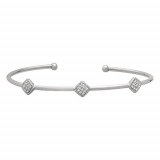 Jewelmi Custom 14k White Gold Diamond Bangle Bracelet photo