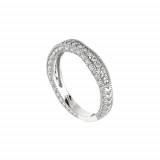 Jewelmi Custom 14k White Gold Curved Diamond Wedding Band photo 2