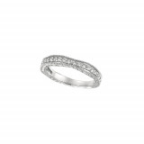 Jewelmi Custom 14k White Gold Curved Diamond Wedding Band photo