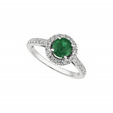 Jewelmi Custom 14k White Gold Emerald Diamond Engagement Ring photo