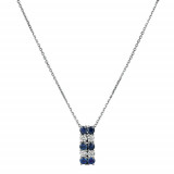 Jewelmi Custom 14k White Gold Sapphire Diamond Necklace photo