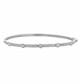 Jewelmi Custom 14k White Gold Diamond Bangle Bracelet photo