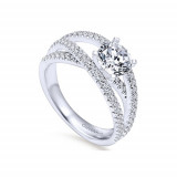 Gabriel & Co. 14k White Gold Contemporary Free Form Engagement Ring - ER10204W44JJ photo 3