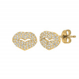 Jewelmi Custom 14k Yellow Gold Diamond Earrings photo