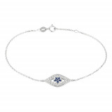 Jewelmi Custom 14k White Gold Sapphire Diamond Bracelet photo