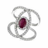 Jewelmi Custom 14k White Gold Ruby Diamond Ring photo