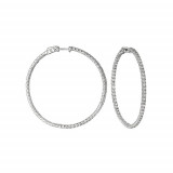 Jewelmi Custom 14k White Gold Diamond Hoop Earrings photo