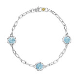 Tacori Sterling Silver Crescent Crown Gemstone Women's Bracelet - SB22102 photo