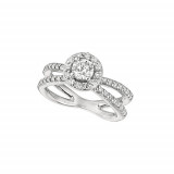 Jewelmi Custom 14k White Gold Criss Cross Diamond Engagement Ring photo